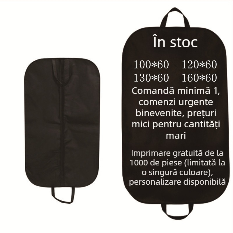 Geantă pentru costum din țesătură nețesută cu fermoar, protecție împotriva prafului – husă pentru haine