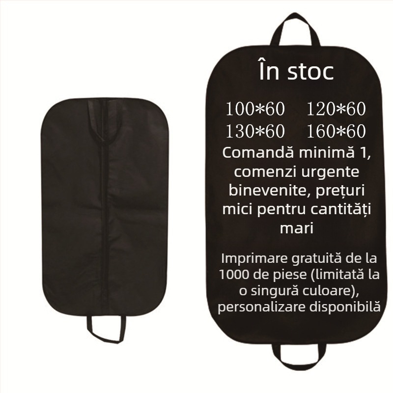 Geantă pentru costum din țesătură nețesută cu fermoar, protecție împotriva prafului – husă pentru haine
