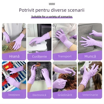 Blue Guard mănuși nitril de 12 inchi, de calitate alimentară, pentru uz casnic și bucătărie, spălat vase, fără scurgeri