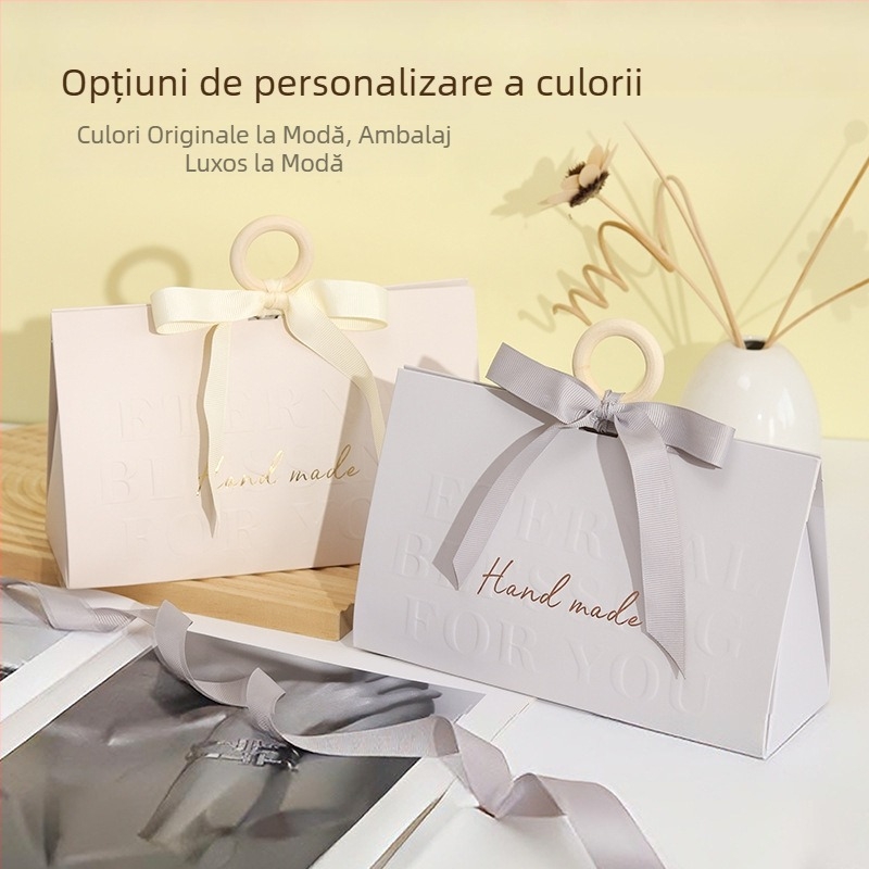 Cutie cadou din lemn cu mâner inelar pentru daruri de nuntă, personalizabilă, cutie portabilă pentru bijuterii