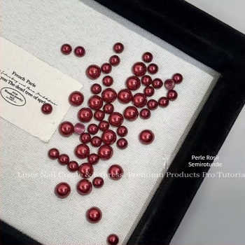 Serie premium de unghii Bun Pearl: decorațiuni cu semicerc concav, zirconiu, multicolor, dimensiuni asortate
