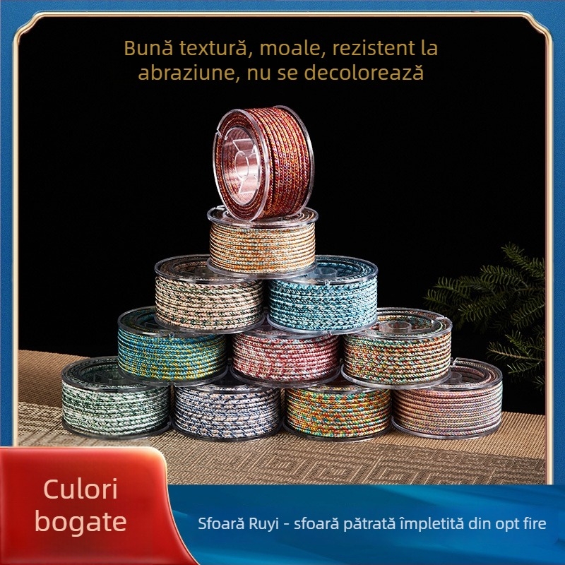 Șnur de colier din nylon, 3 mm, țesut manual, roșu pentru proiecte DIY