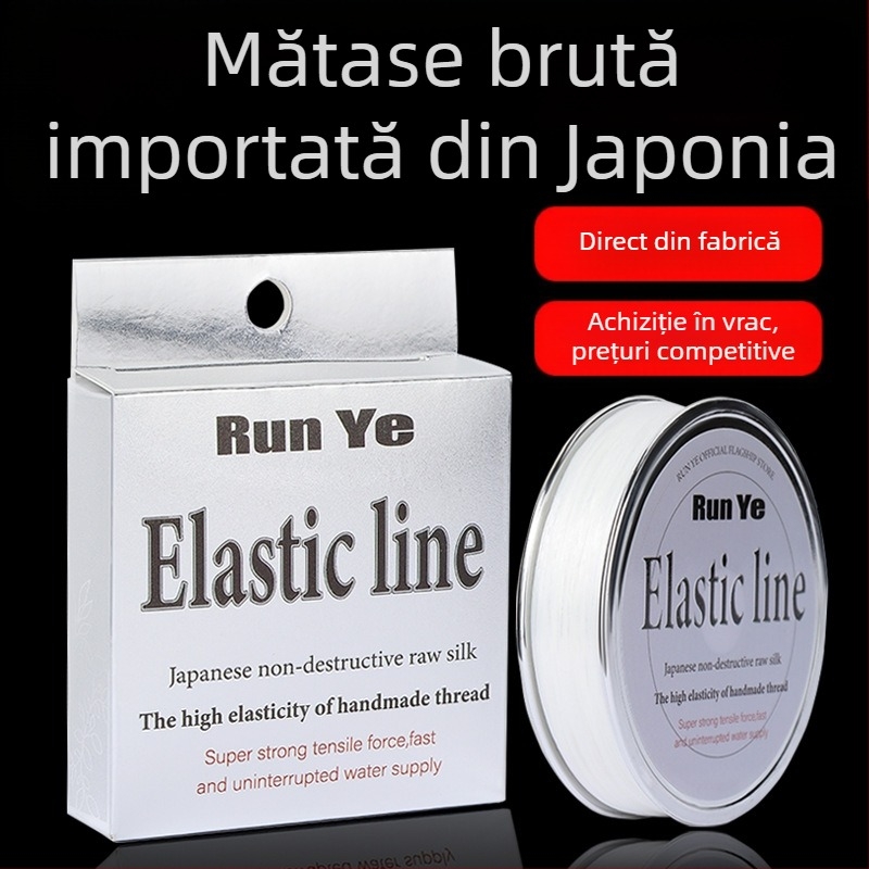 Fir plat elastic din mătase, pentru mărgele, șnur elastic rezistent la uzură pentru brățări cu cristale