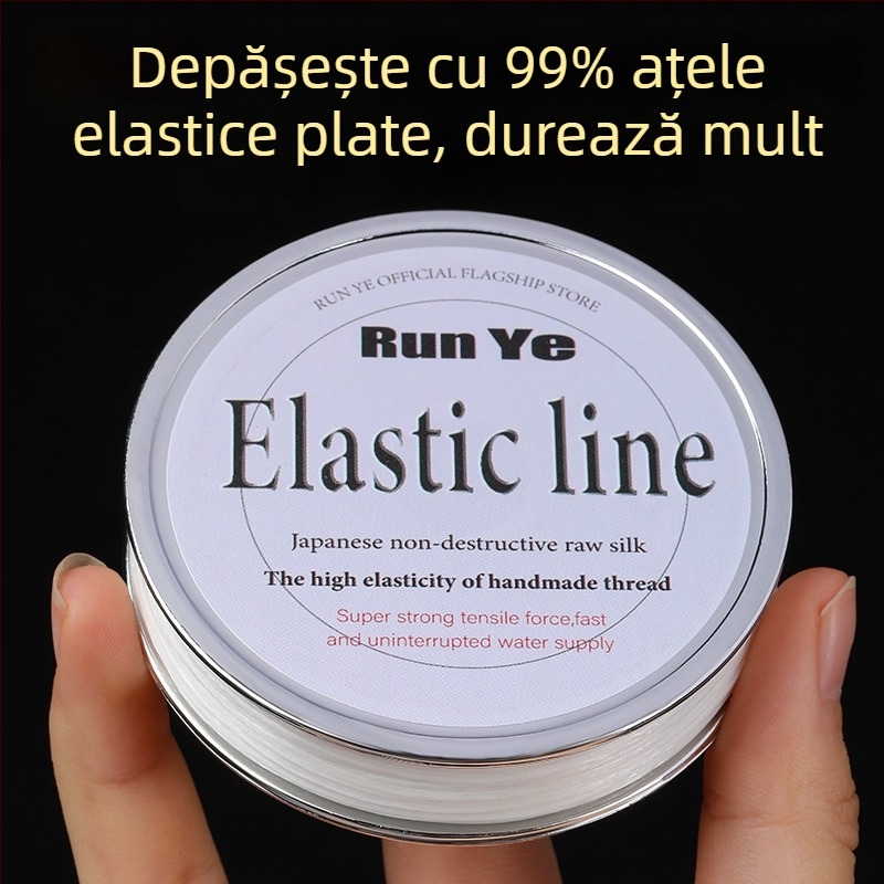 Fir plat elastic din mătase, pentru mărgele, șnur elastic rezistent la uzură pentru brățări cu cristale