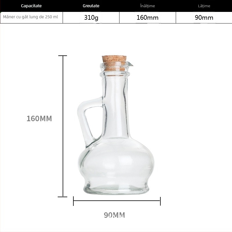 Around the Sea Sticlă transparentă cu mâner gravat, pentru ulei, vin de gătit și sos de soia