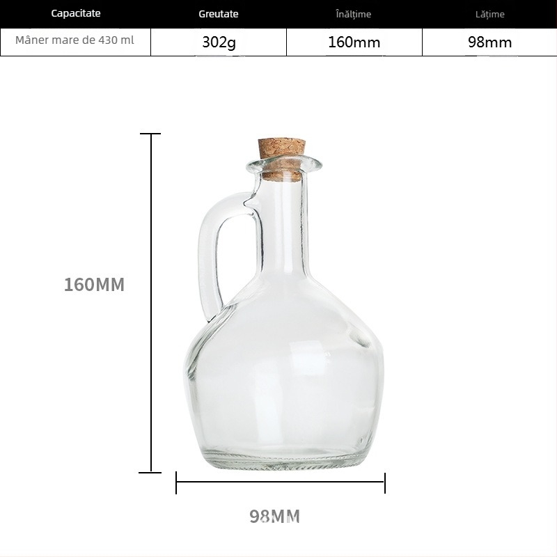 Around the Sea Sticlă transparentă cu mâner gravat, pentru ulei, vin de gătit și sos de soia
