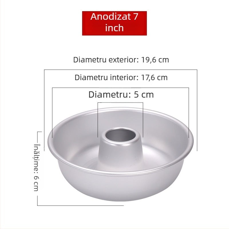 Formă din aluminiu pentru chec chiffon și formă de chec înger cu centru gol, pentru gogoși caramelizate