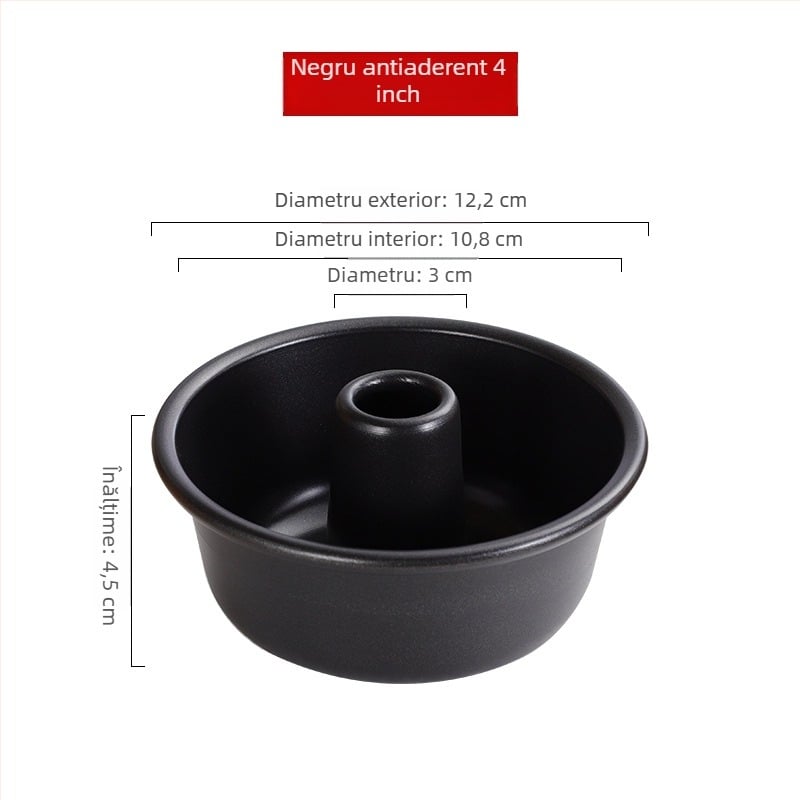 Formă din aluminiu pentru chec chiffon și formă de chec înger cu centru gol, pentru gogoși caramelizate