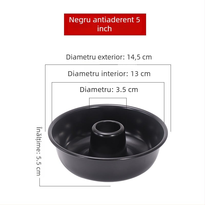 Formă din aluminiu pentru chec chiffon și formă de chec înger cu centru gol, pentru gogoși caramelizate
