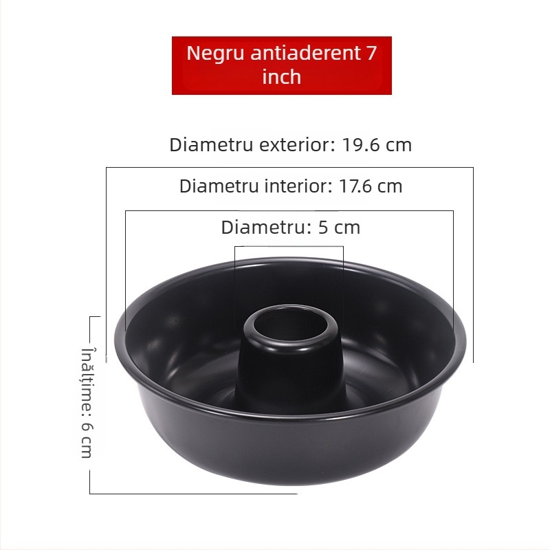 Formă din aluminiu pentru chec chiffon și formă de chec înger cu centru gol, pentru gogoși caramelizate