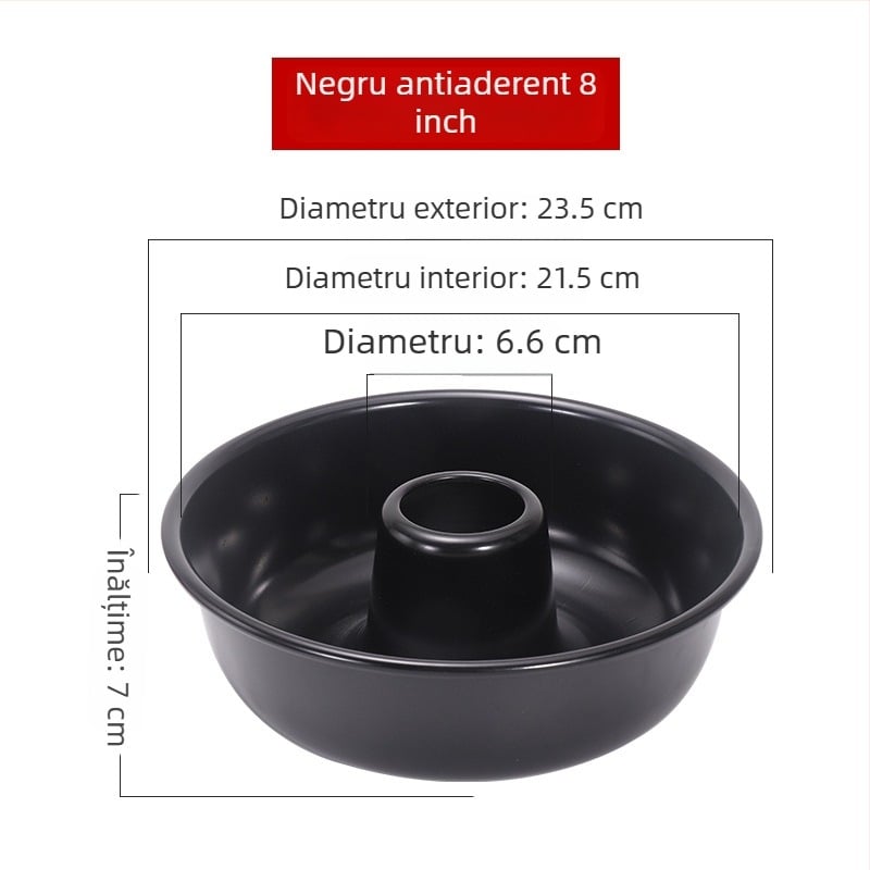 Formă din aluminiu pentru chec chiffon și formă de chec înger cu centru gol, pentru gogoși caramelizate