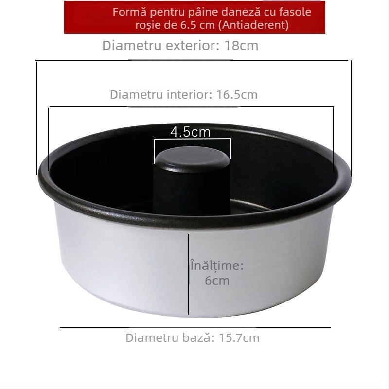 Formă din aluminiu pentru chec chiffon și formă de chec înger cu centru gol, pentru gogoși caramelizate
