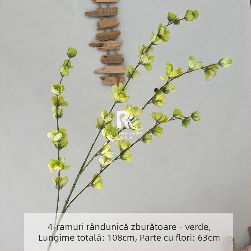 Flori artificiale de nuntă – crengi înalte cu delphinium violet pentru decorul sălii de nuntă, culoarului și fundaluri pentru fotografii