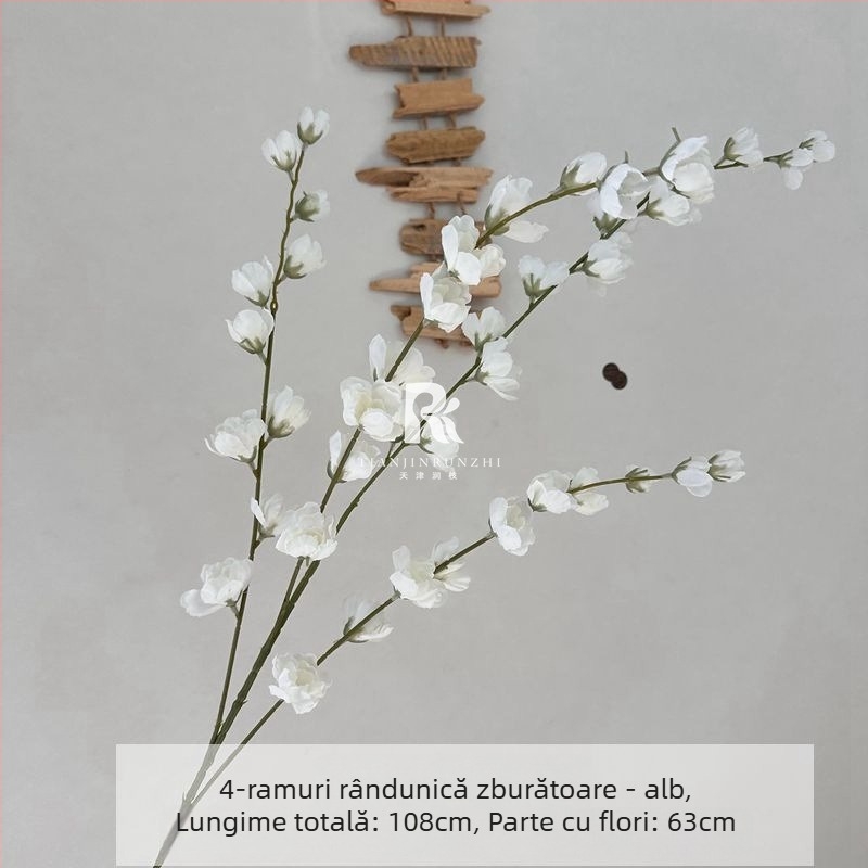 Flori artificiale de nuntă – crengi înalte cu delphinium violet pentru decorul sălii de nuntă, culoarului și fundaluri pentru fotografii