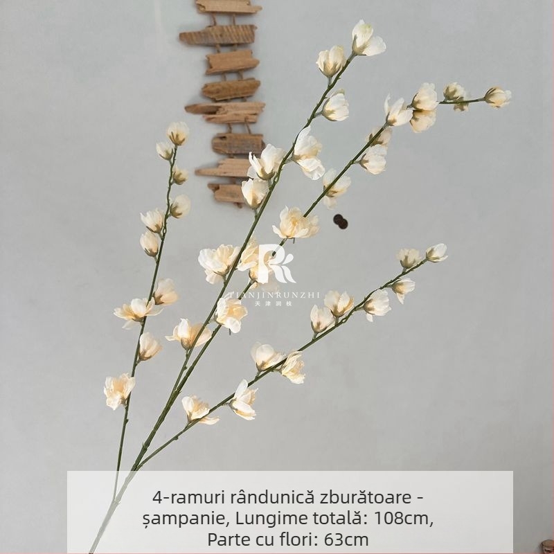 Flori artificiale de nuntă – crengi înalte cu delphinium violet pentru decorul sălii de nuntă, culoarului și fundaluri pentru fotografii