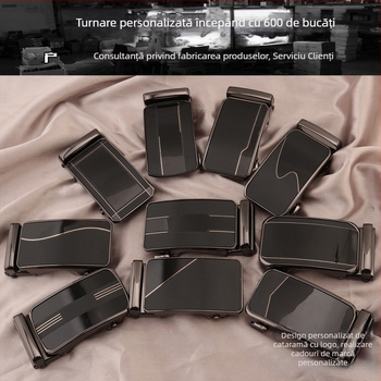 Cataramă automată pentru curea de bărbați, cu folie din cauciuc și mecanism cu arc, din aliaj, formă pătrată, stil business