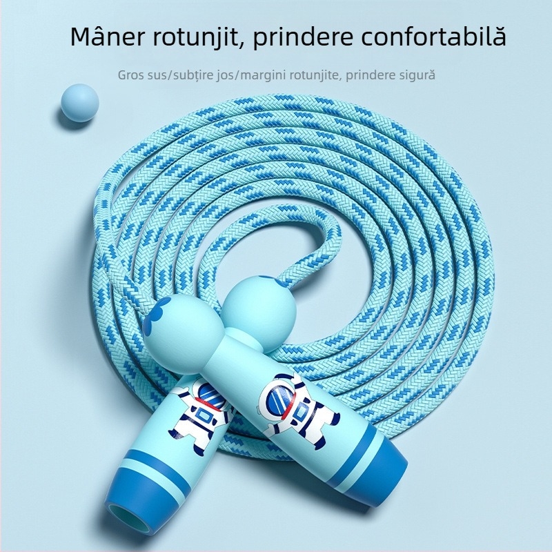 Sfoară pentru sărituri din bumbac, reglabilă, cu inel antiuzură, standard sportiv pentru copii