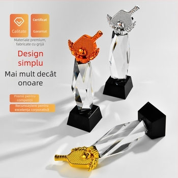 Trofeu Pickleball — Premiu creativ din rășină în nuanțe de aur, argintiu și cupru.