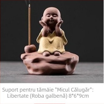 Suport ceramic pentru bețișoare de tămâie în formă de călugăr mic, decor pentru casă, tea pet, stil chinezesc nou