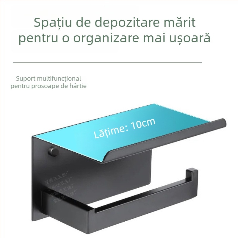 Suport pentru hârtie igienică montat pe perete din oțel inoxidabil, design minimalist nordic pentru baie