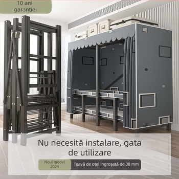 Dulap fără montaj, dulap textil pliabil cu cadru din oțel, solid și durabil