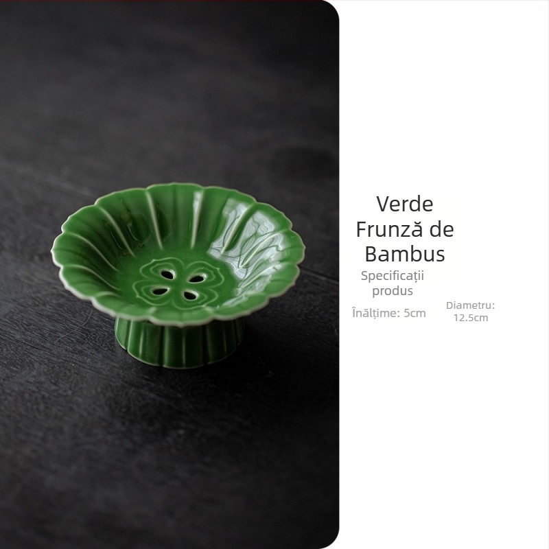 Tavă ceramică de scurgere pentru ceai cu picioare înalte, farfurie pentru fructe, mică farfurie pentru dim sum, farfurie pentru fructe uscate, accesorii pentru ceremonia ceaiului