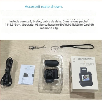 Cameră digitală mini portabilă pentru studenți, cu filtru retro – fotografii și videoclipuri în HD