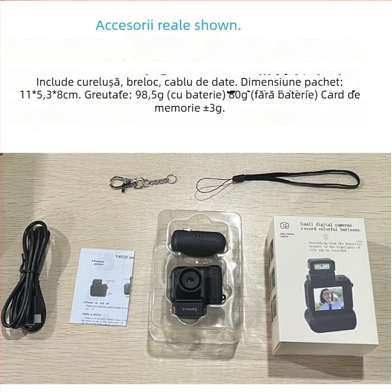 Cameră digitală mini portabilă pentru studenți, cu filtru retro – fotografii și videoclipuri în HD