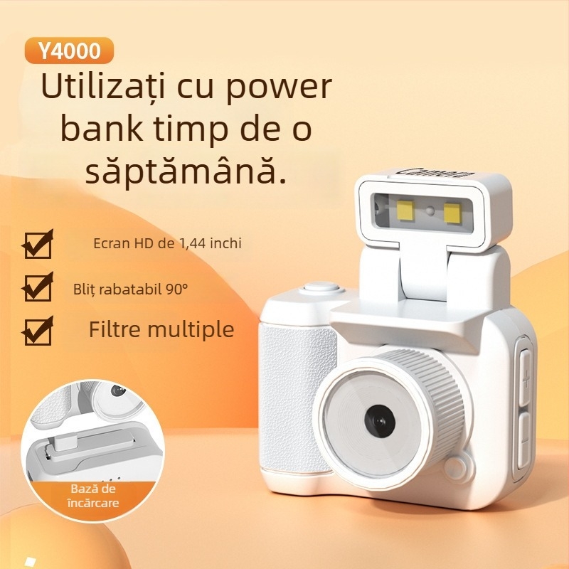 Cameră digitală mini portabilă pentru studenți, cu filtru retro – fotografii și videoclipuri în HD