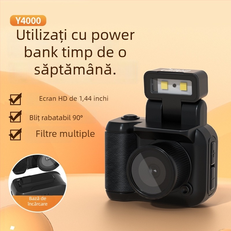Cameră digitală mini portabilă pentru studenți, cu filtru retro – fotografii și videoclipuri în HD