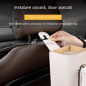 Cutie de șervețele pentru mașină, husă de depozitare laterală pe marginea scaunului, spațiu mare de stocare