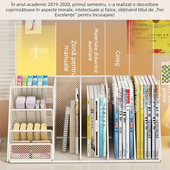 Raft de bibliotecă pentru birou și organizator de birou, cu capacitate mare de stocare a fișierelor