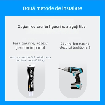 Cuier de perete fără găuri din oțel inoxidabil 304, cu adeziv puternic pentru haine, bucătărie și baie