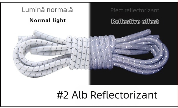 Șireturi elastice fără legare pentru pantofi de drumeție, reflectorizante, lungime 100 cm, lățime 3 mm, model TS-1223, TUOSEN