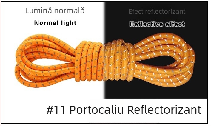 Șireturi elastice fără legare pentru pantofi de drumeție, reflectorizante, lungime 100 cm, lățime 3 mm, model TS-1223, TUOSEN