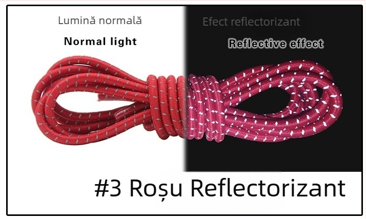 Șireturi elastice fără legare pentru pantofi de drumeție, reflectorizante, lungime 100 cm, lățime 3 mm, model TS-1223, TUOSEN