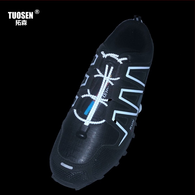 Șireturi elastice fără legare pentru pantofi de drumeție, reflectorizante, lungime 100 cm, lățime 3 mm, model TS-1223, TUOSEN