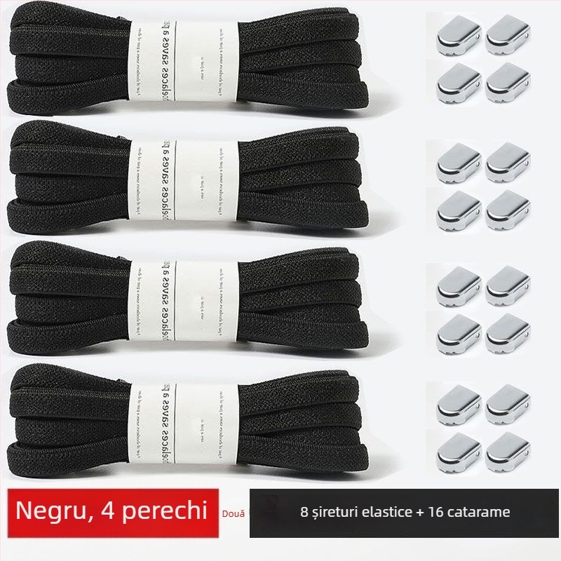 Șireturi fără noduri pentru copii și adulți, șireturi plate elastice cu clips