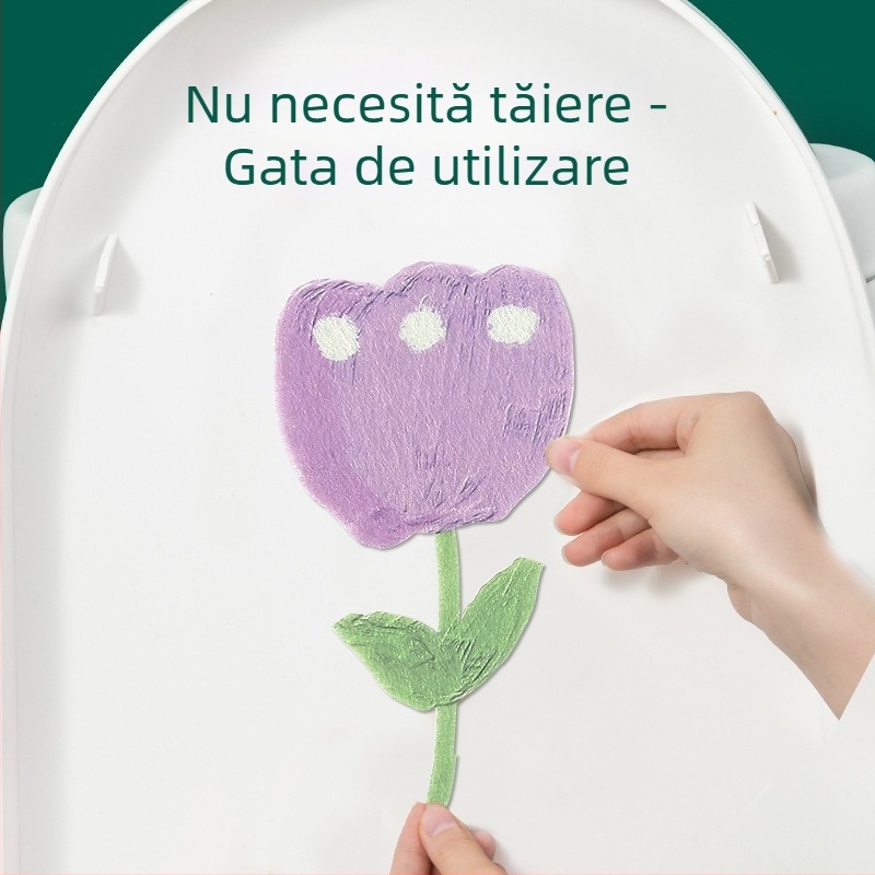 Autocolant din fetru pentru toaletă, pentru baie, tampon autoadeziv gros cu design de desene animate și efect dezodorant