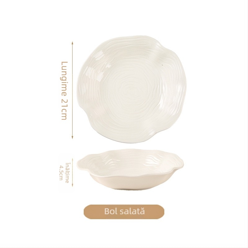 În stil Instagram: farfurie minimalistă, de înaltă calitate pentru paste și bucătărie occidentală; farfurie ceramică pentru supă și salată, în formă de pălărie de paie