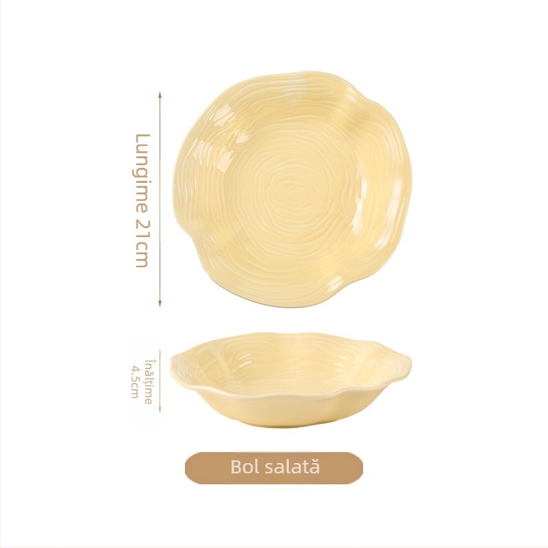 În stil Instagram: farfurie minimalistă, de înaltă calitate pentru paste și bucătărie occidentală; farfurie ceramică pentru supă și salată, în formă de pălărie de paie