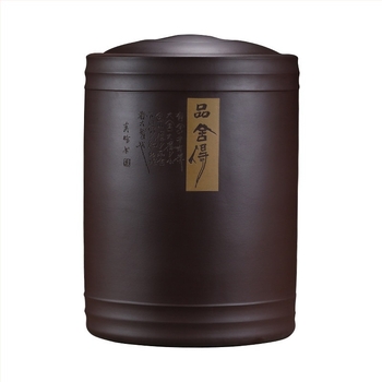 Recipient de ceai Pu'er Yixing Zisha, capacitate mare, vas ceramic pentru depozitare cu capac etanș