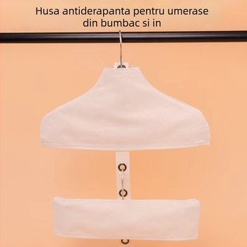 Husă pentru umeraș din bumbac și in pentru magazine de haine și hoteluri – protecție împotriva prafului, rezistență la umezeală, antiderapant