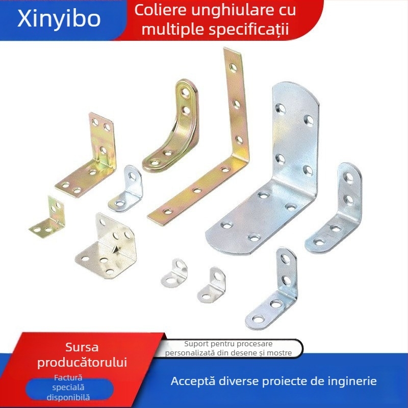 Xinyibo Colțare din oțel inoxidabil, unghiuri de 90°, elemente triunghiulare de întărire pentru mobilier, conectare și susținere a cadrelor