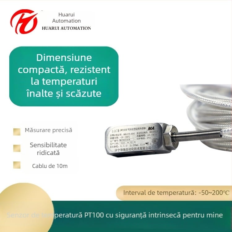 Huarui GWP200 Senzor magnetic de temperatură, sondă Pt RTD pentru minerit, protecție la explozie