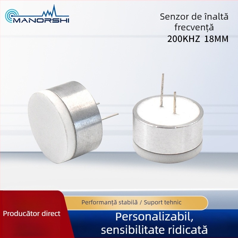 Senzor ultrasonor pentru corecția deviației, 200 kHz, măsurare de înaltă precizie a vitezei vântului și a fluxului, transductor de înaltă frecvență cu senzor inteligent