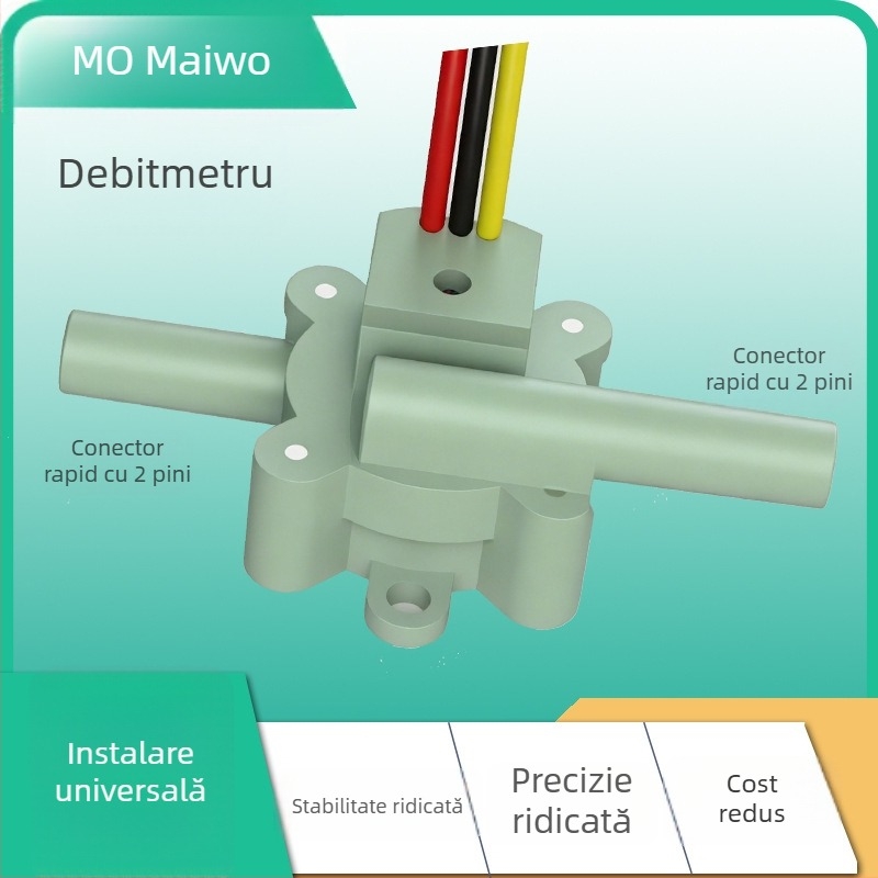 Maivor debitmetru Hall cu conectare rapidă în două puncte, 1/4 debit mic, senzor complet transparent, pentru măsurători de înaltă precizie