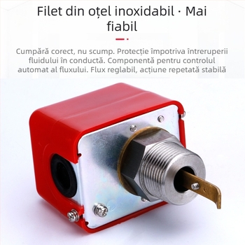 HFS-25 întrerupător de flux de apă cu senzor de debit cupru-roșu, debitmetru din oțel inoxidabil, 1 inch