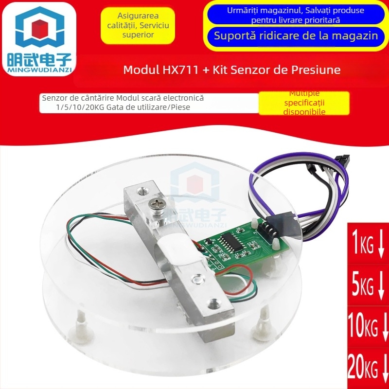 Modul HX711 cu senzor de sarcină – set de senzori pentru cântar electronic 1/5/10/20 kg
