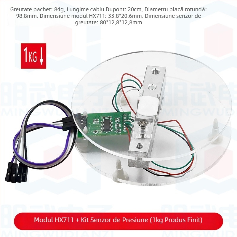 Modul HX711 cu senzor de sarcină – set de senzori pentru cântar electronic 1/5/10/20 kg